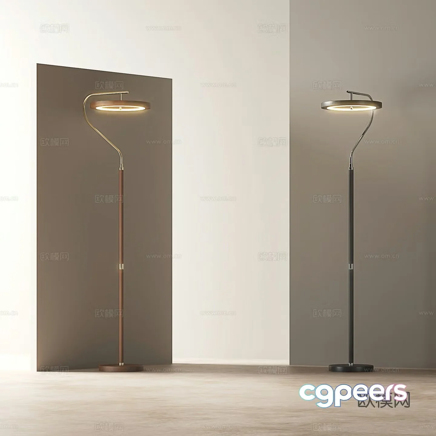 French floor lamp medieval style floor lamp retro floor lamp 3d model