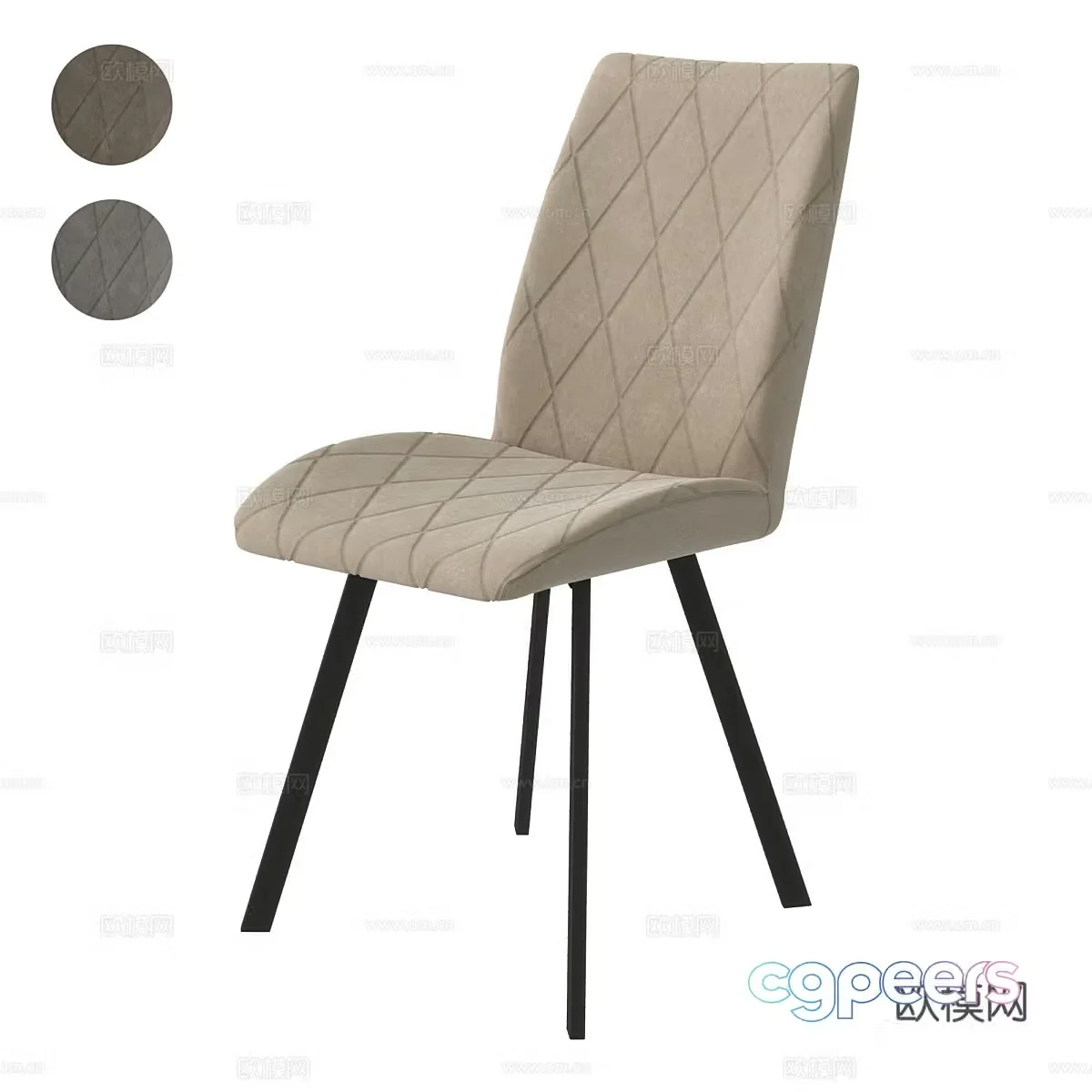 Modern simple single chair chair simple chair dining chair stool 3d model