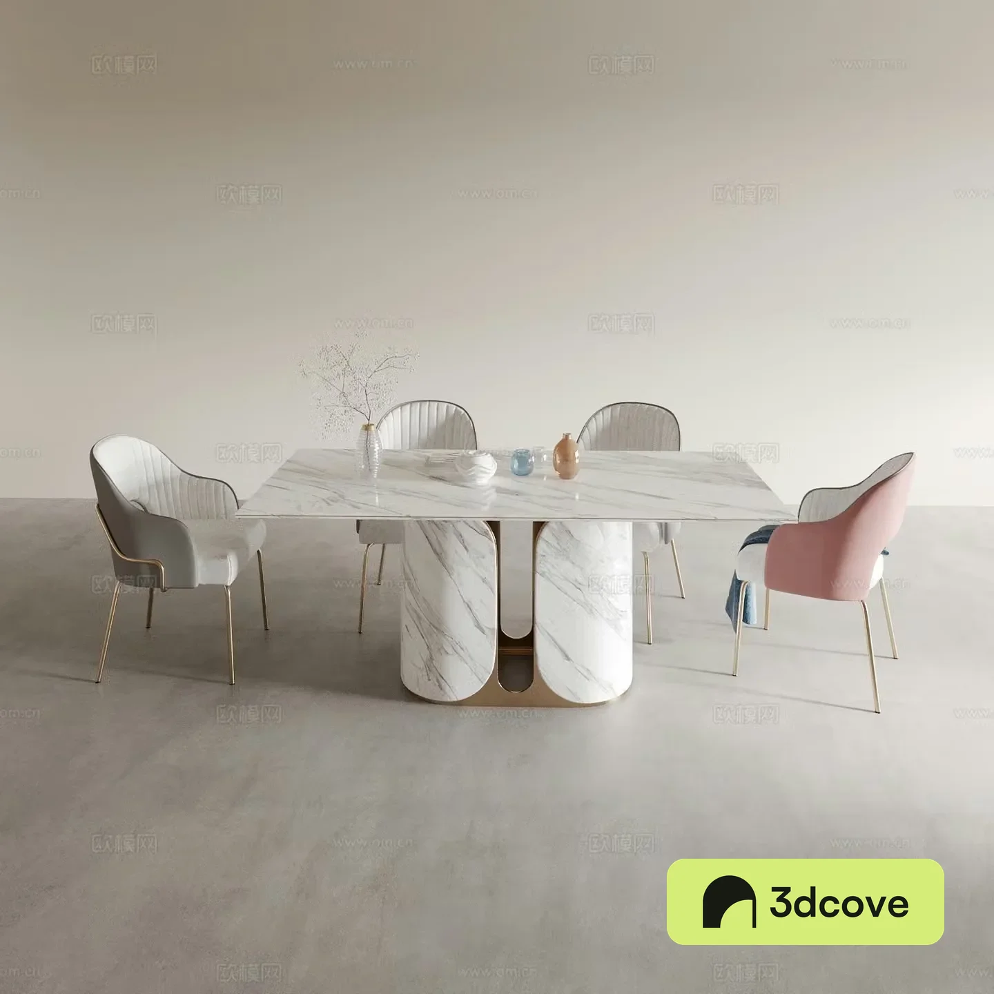 Modern dining table and chairs