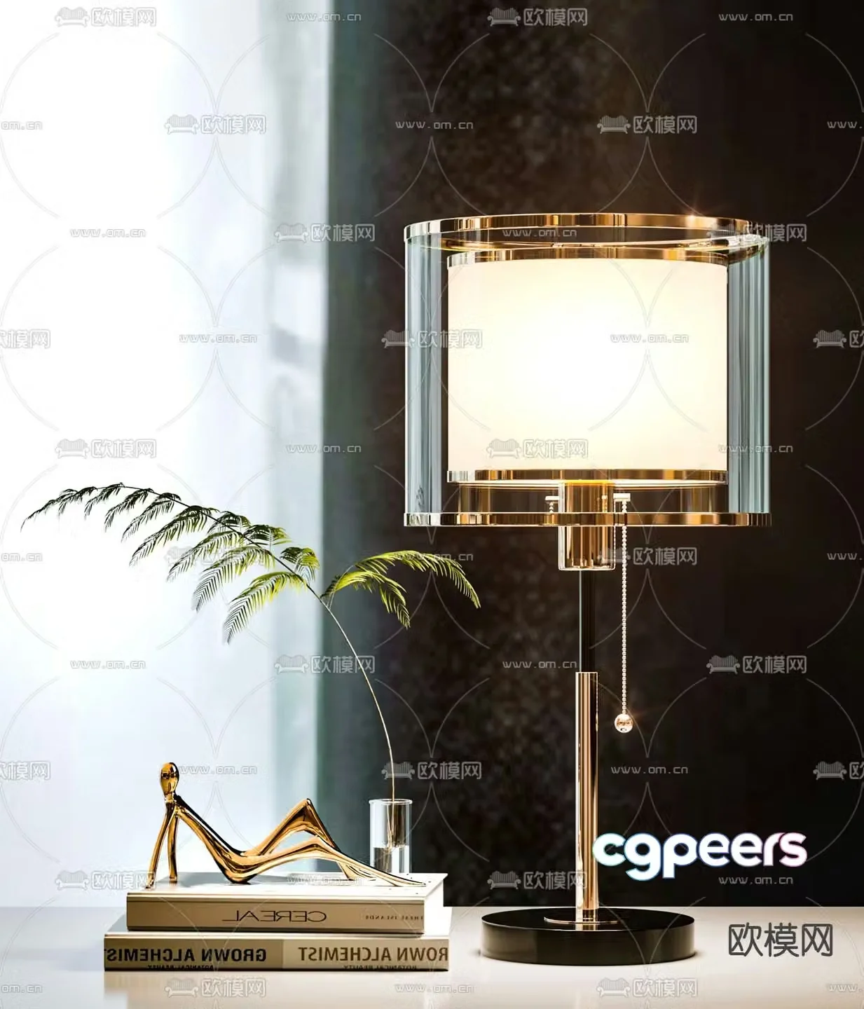 Light luxury desk lamp glass desk lamp 3d model