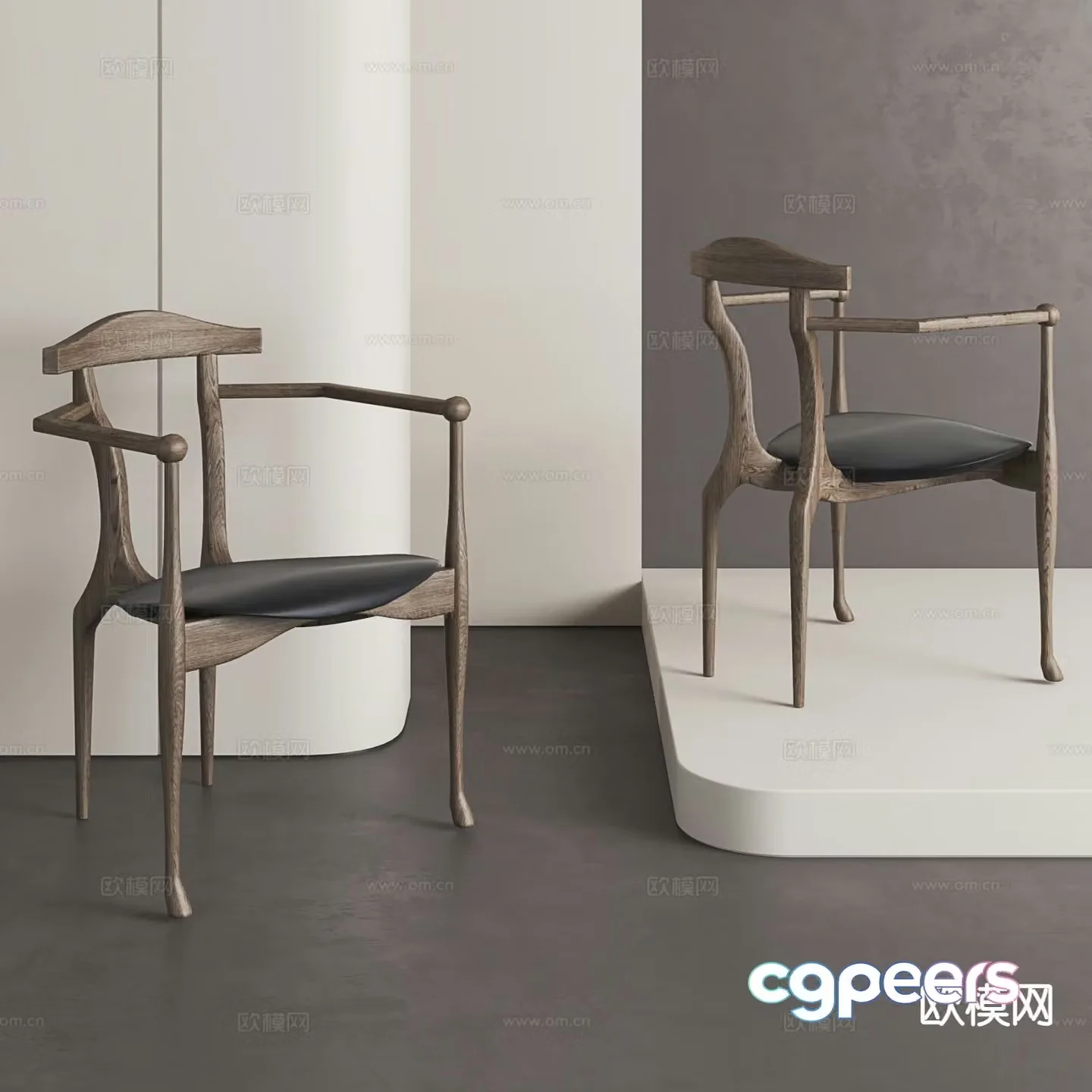 Medieval style chair dining chair 3d model