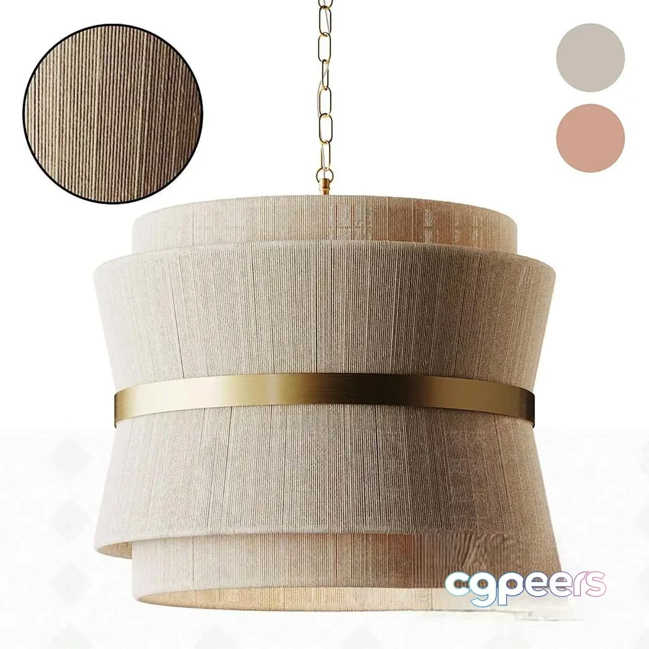 Gold Light Fixture 3D Model – 7552 – VRAY Render