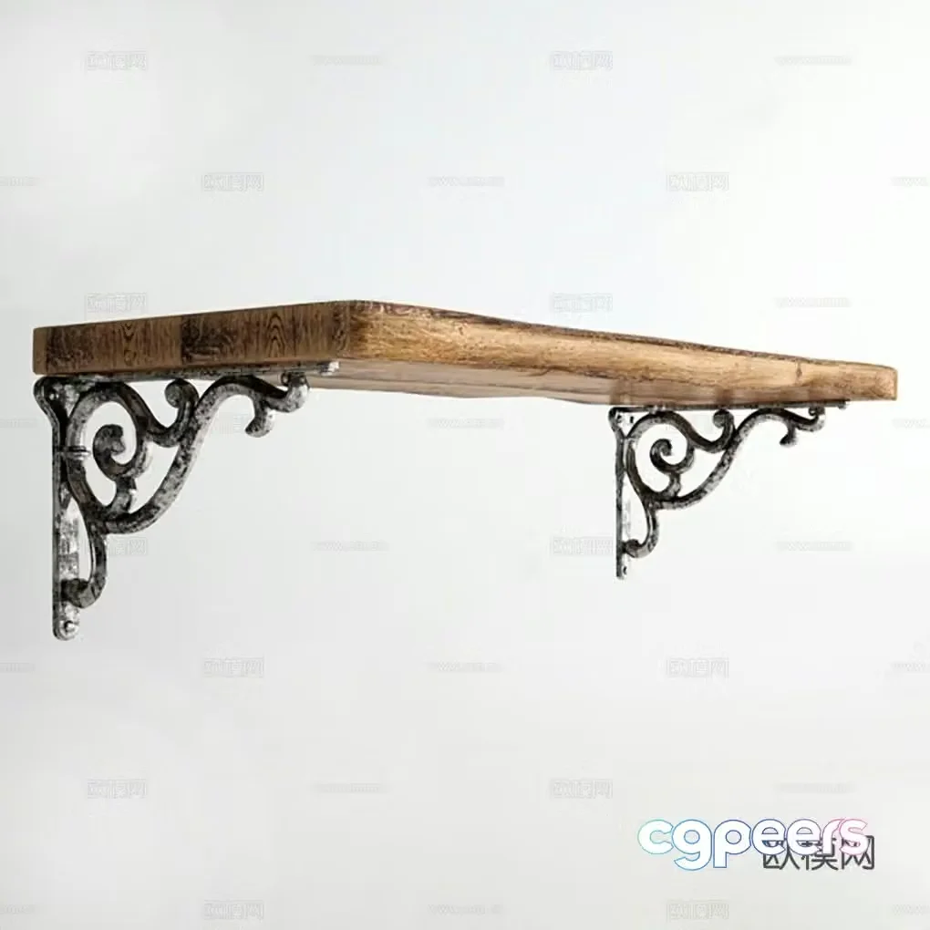 French storage rack partition carved laminate 3D model