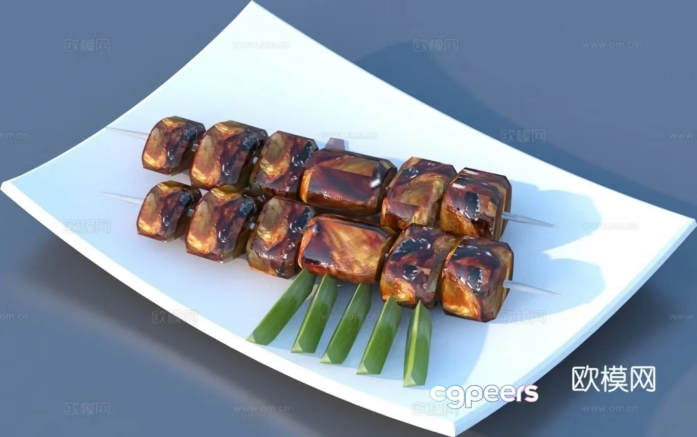 Food baking skewers 3D model