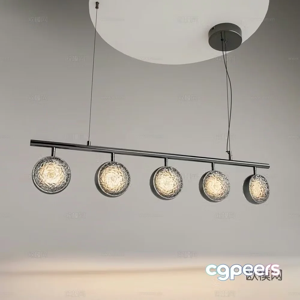 Modern restaurant crystal chandeliers 3d model
