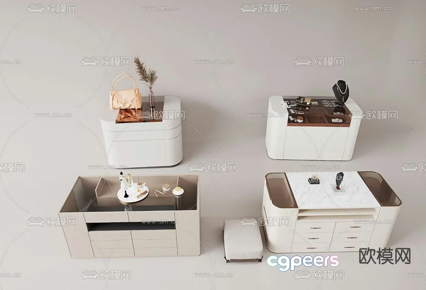 Zhongdao Desk Jewelry Cabinet Jewelry Cabinet 3D Model