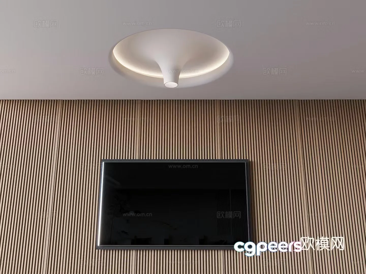 Round luminous film ceiling ceiling plaster lamp 3d model