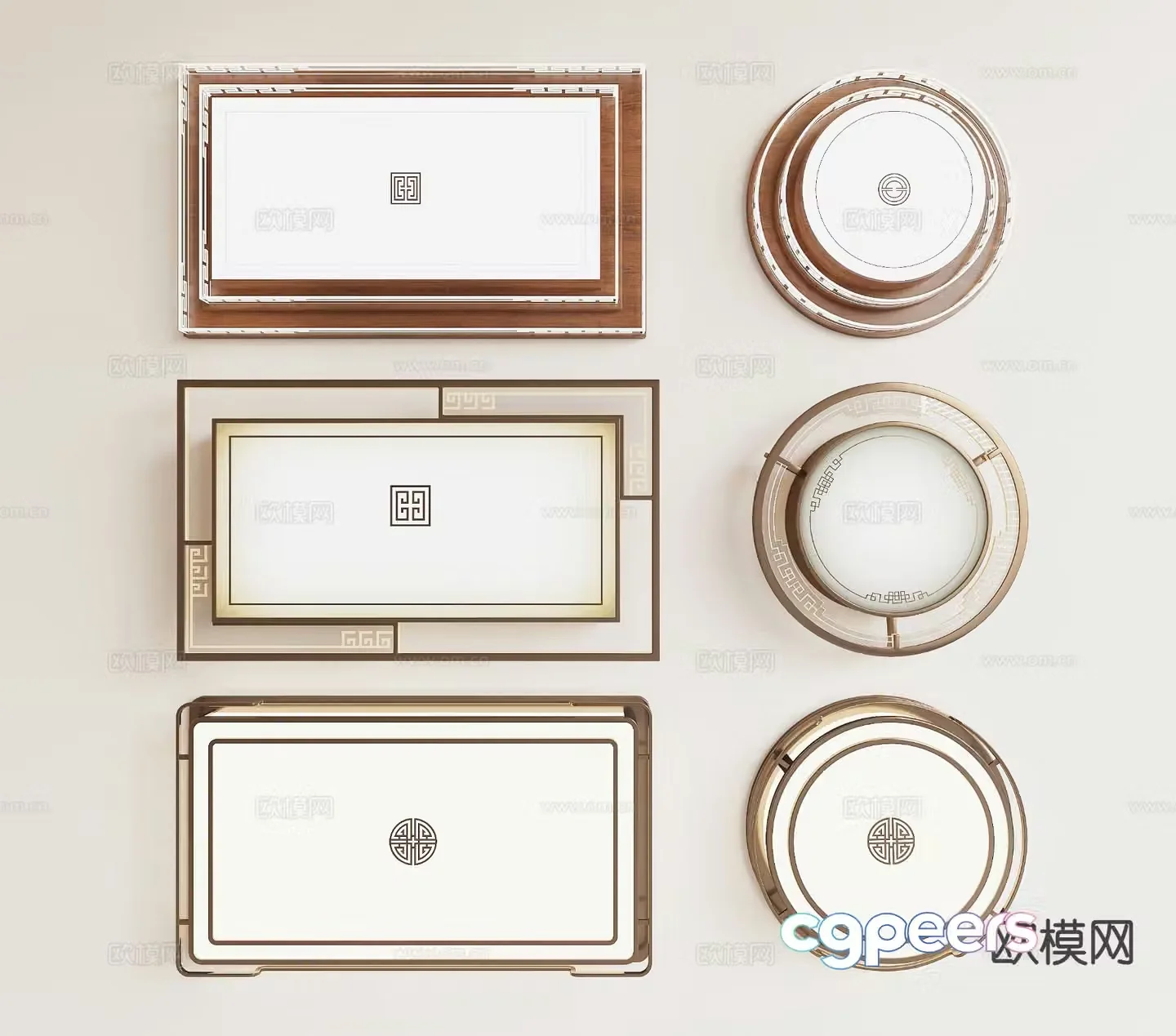 New Chinese style ceiling lamp living room lamp 3d model