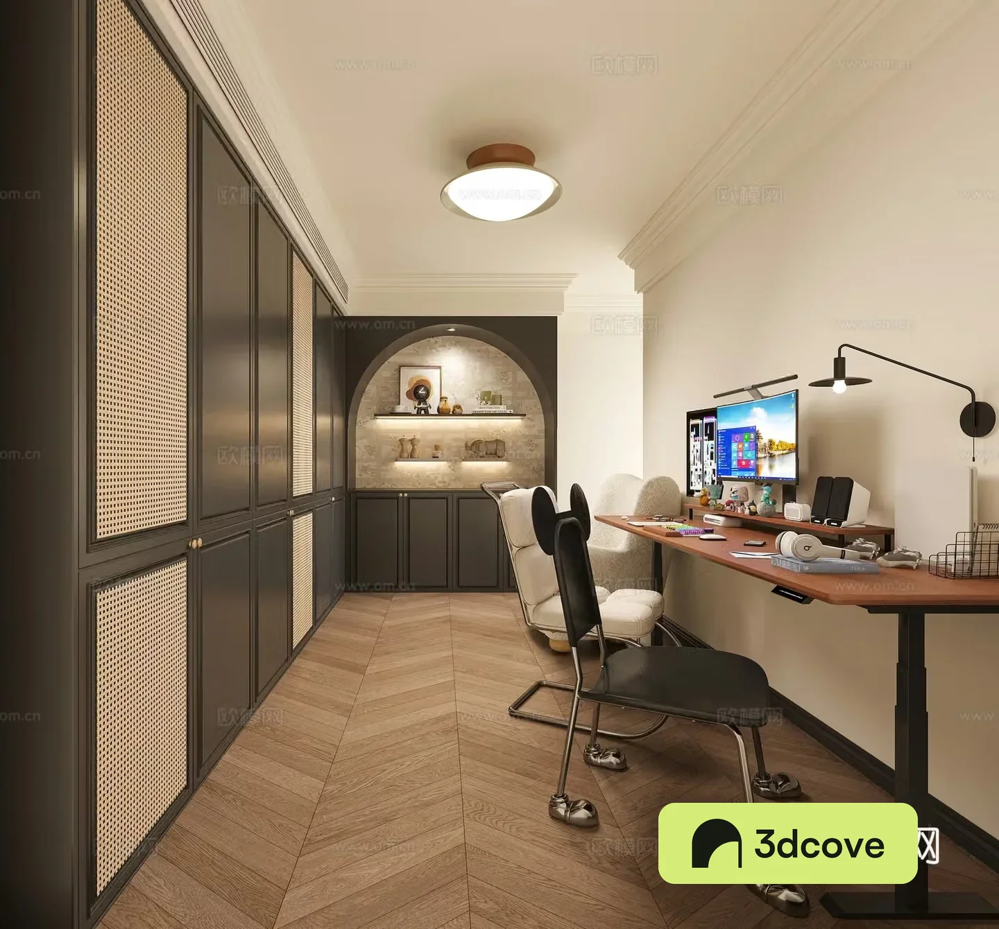 Middle-aged study room 3D model