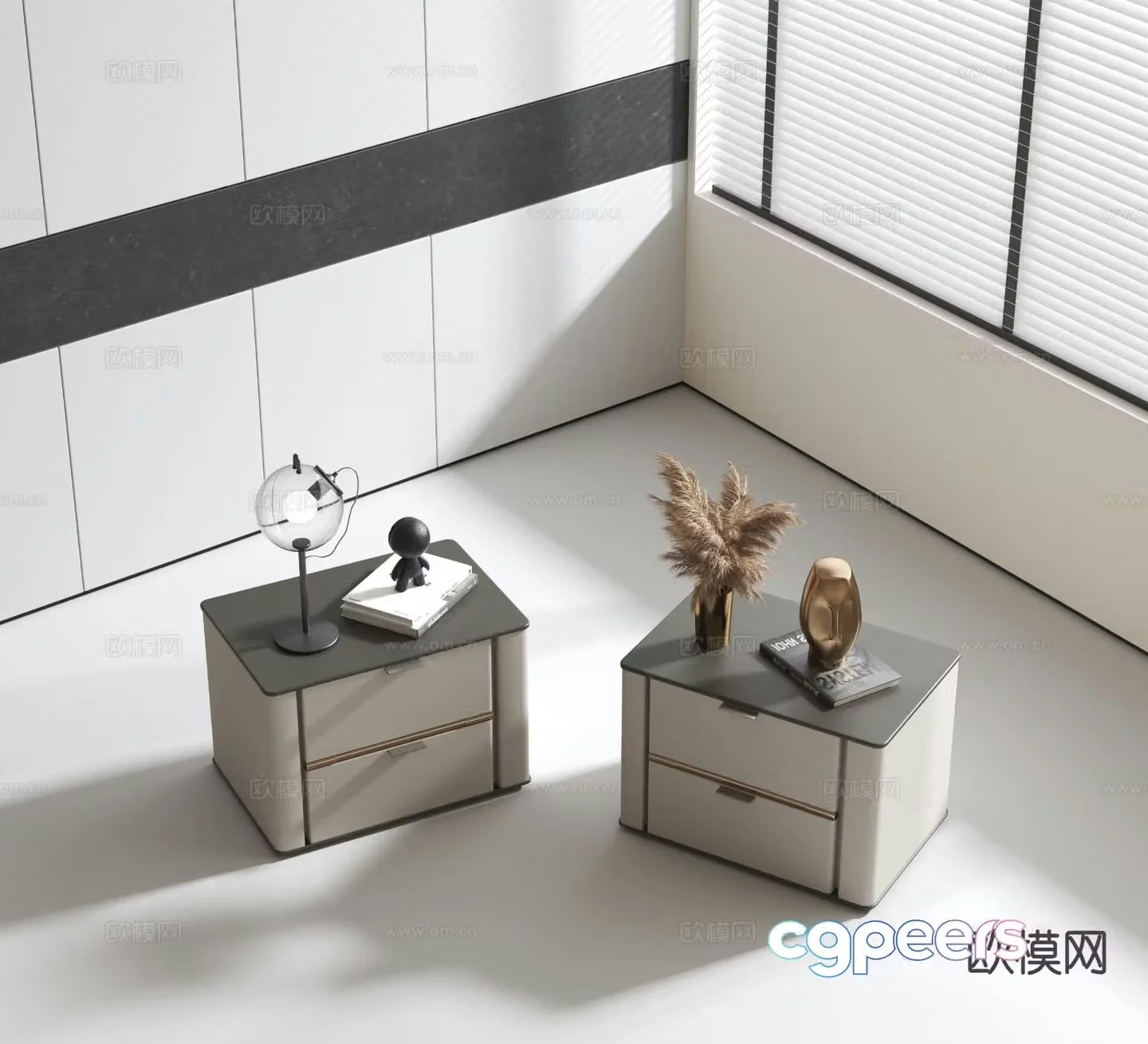 Modern bedside table 3d model