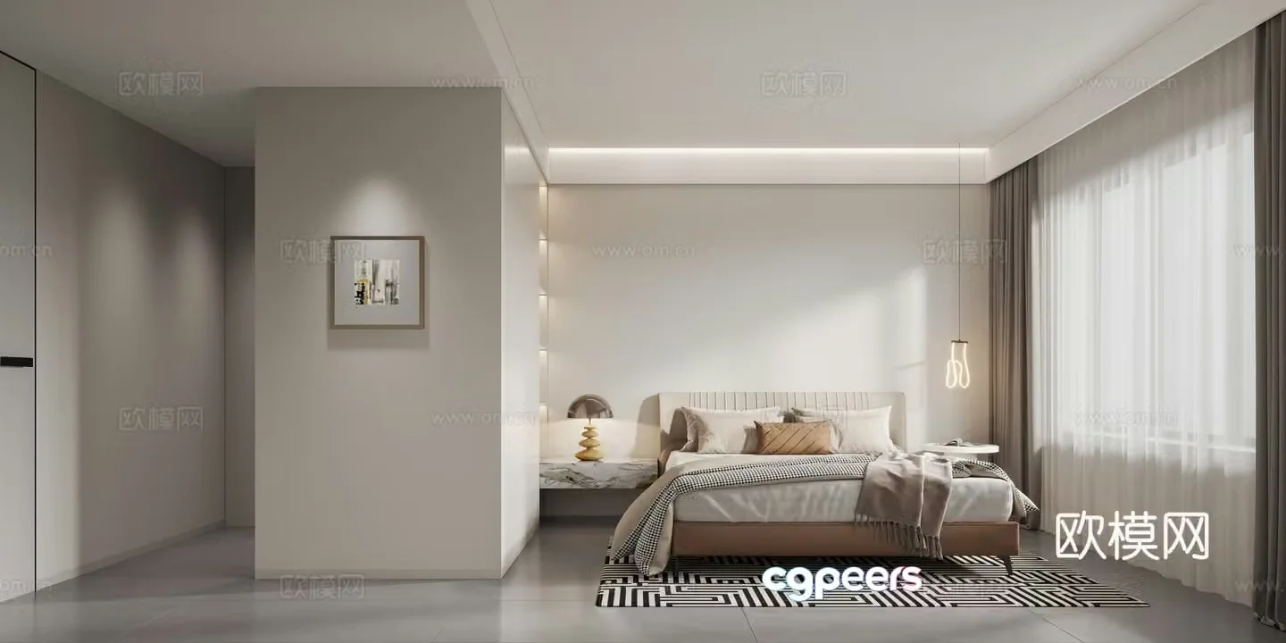 Modern master bedroom 3D model