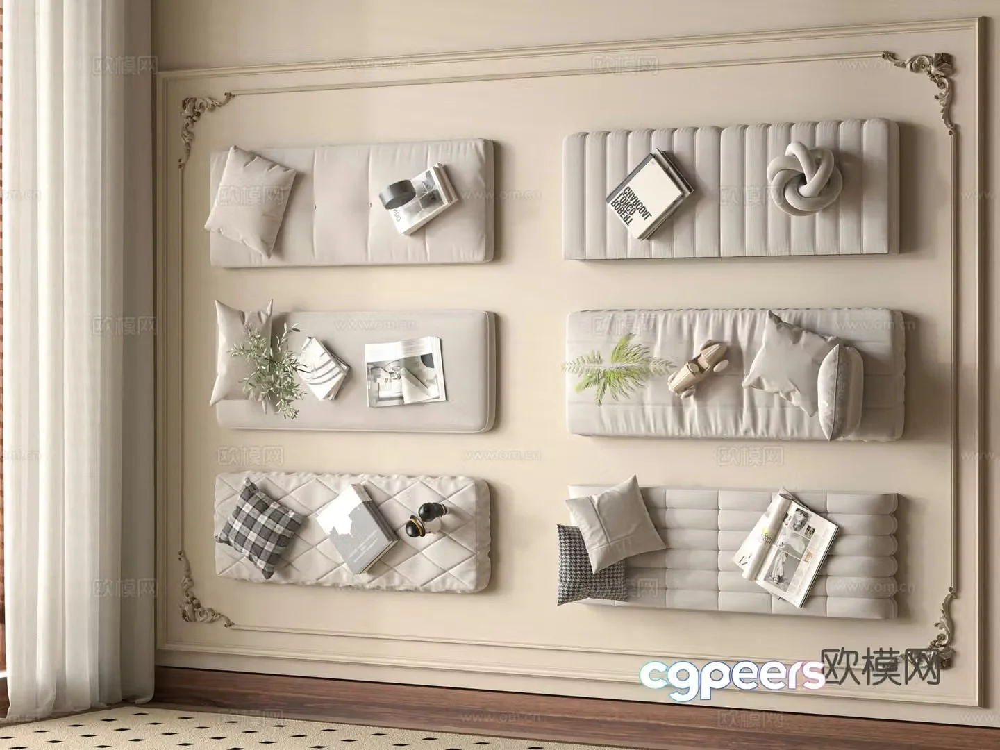 Modern bay window mat 3D model