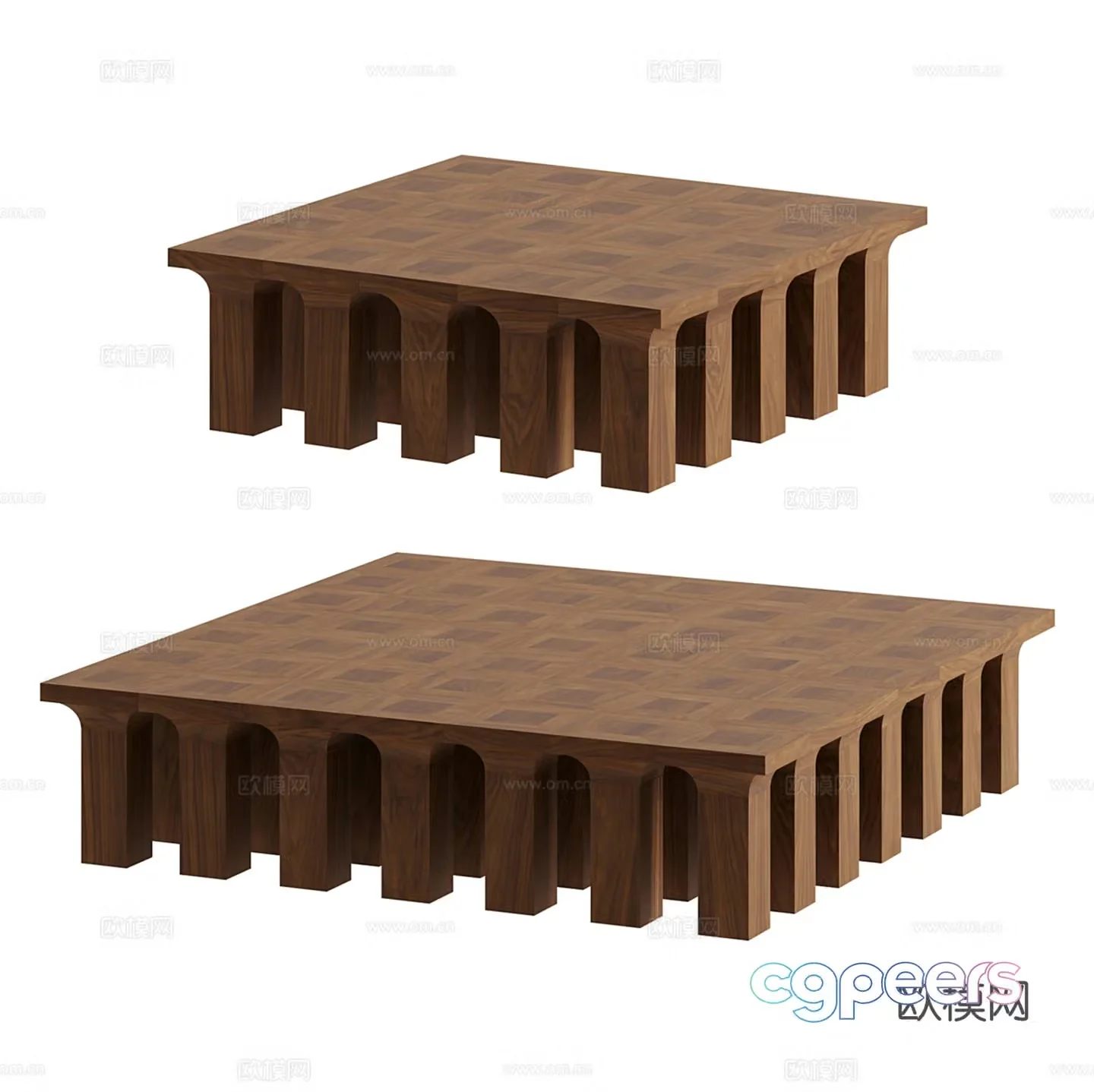 Medium style wooden coffee table 3D model
