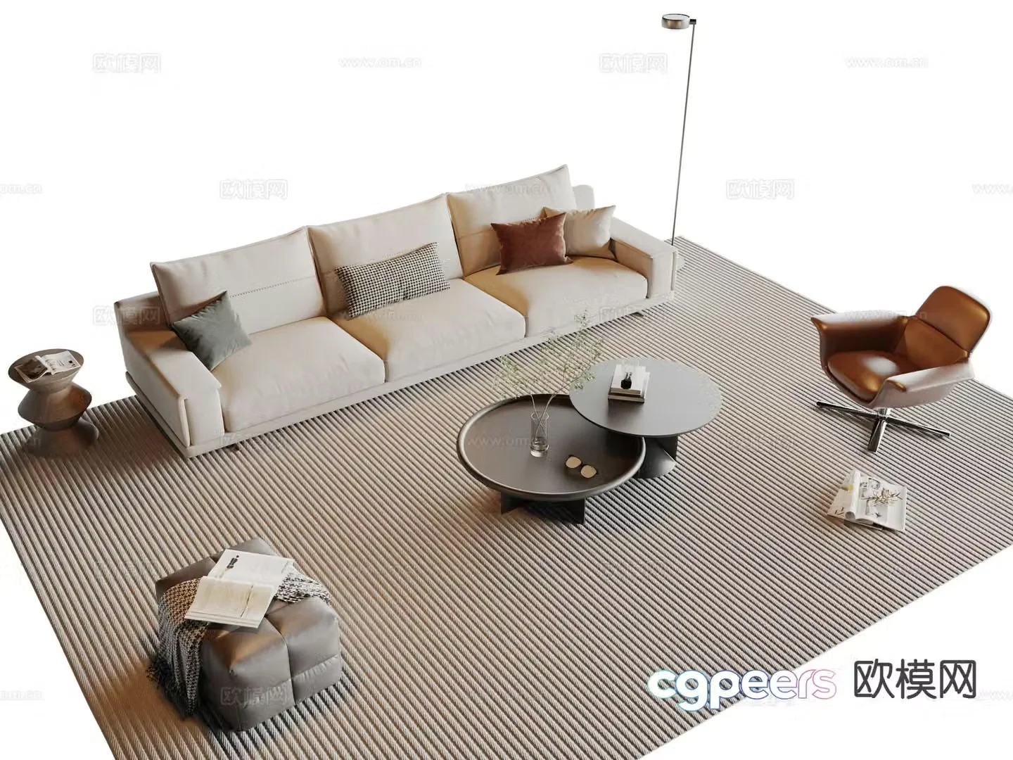 Modern sofa set 3d model