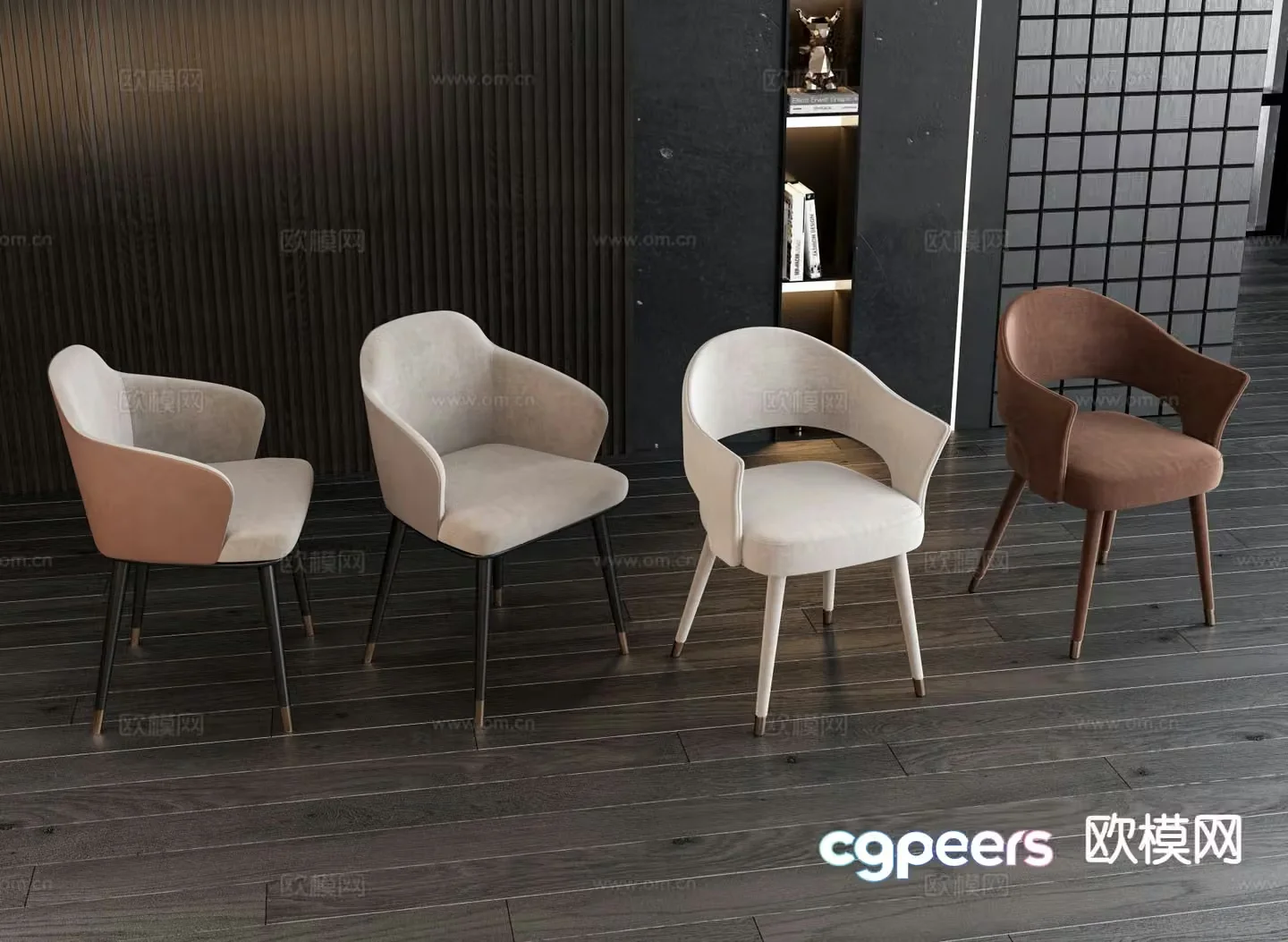 Modern chair single chair dining chair 3d model