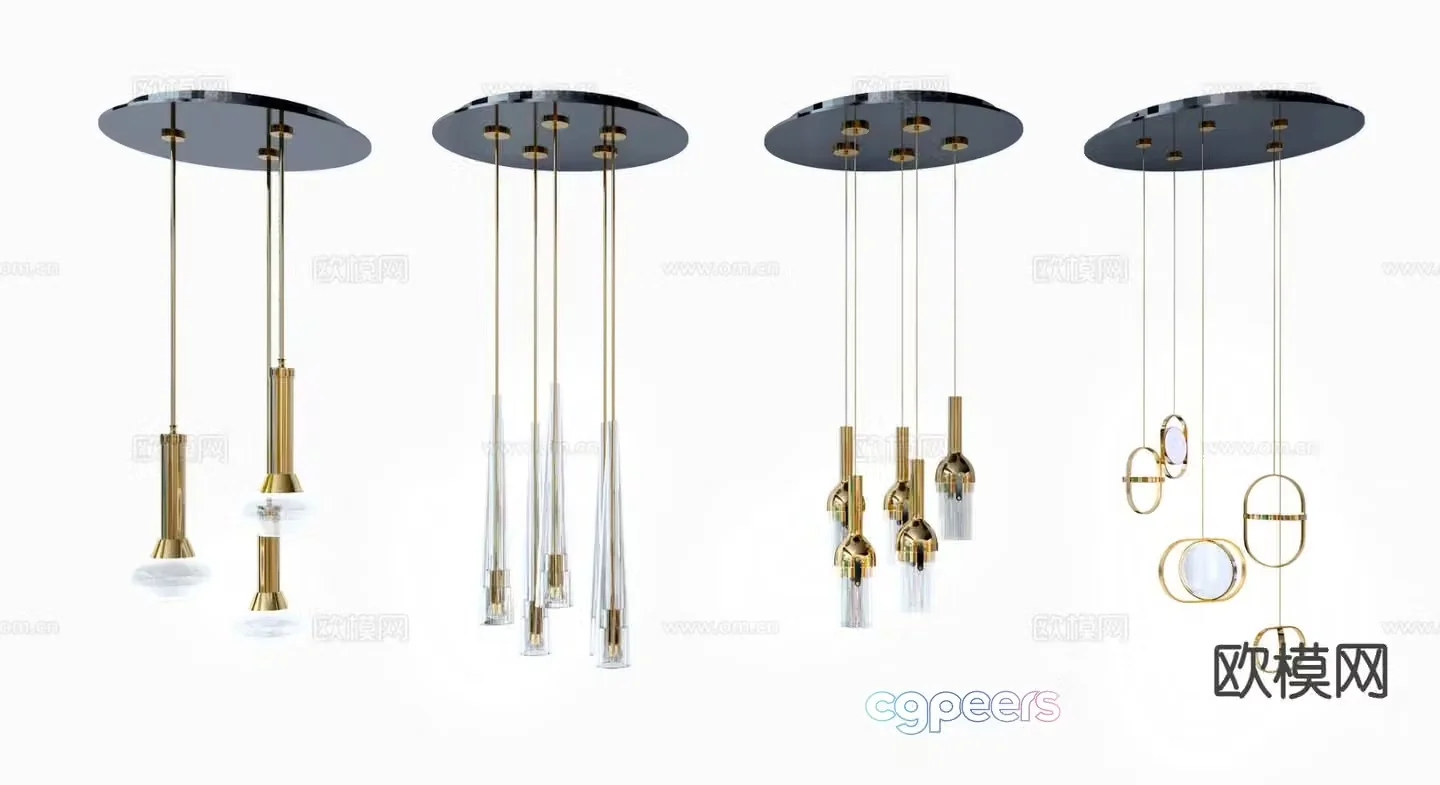 Lamp panel decorative lamp decorative chandelier 3d model