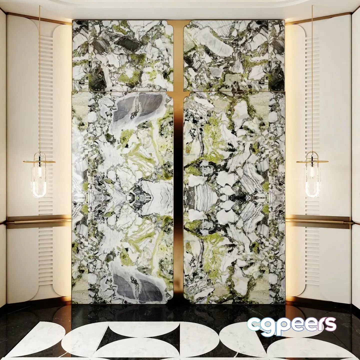 Modern Marble Wall 3D Model – 6305 – VRAY Render