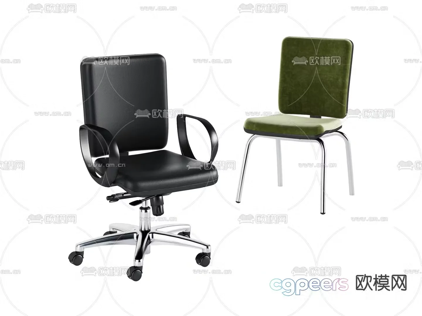 Modern office chair seat 3d model