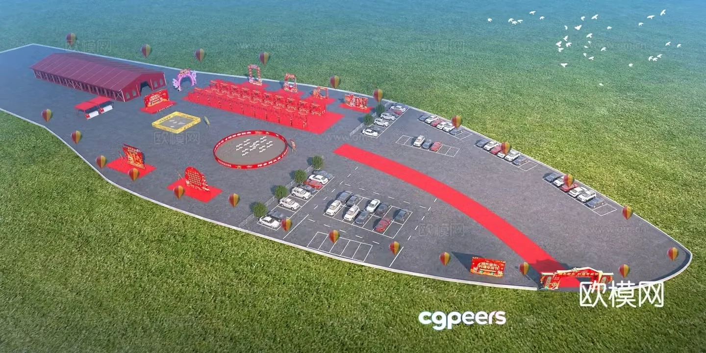 The 3D model of the new Chinese New Year Marketing Park Club 3D Model