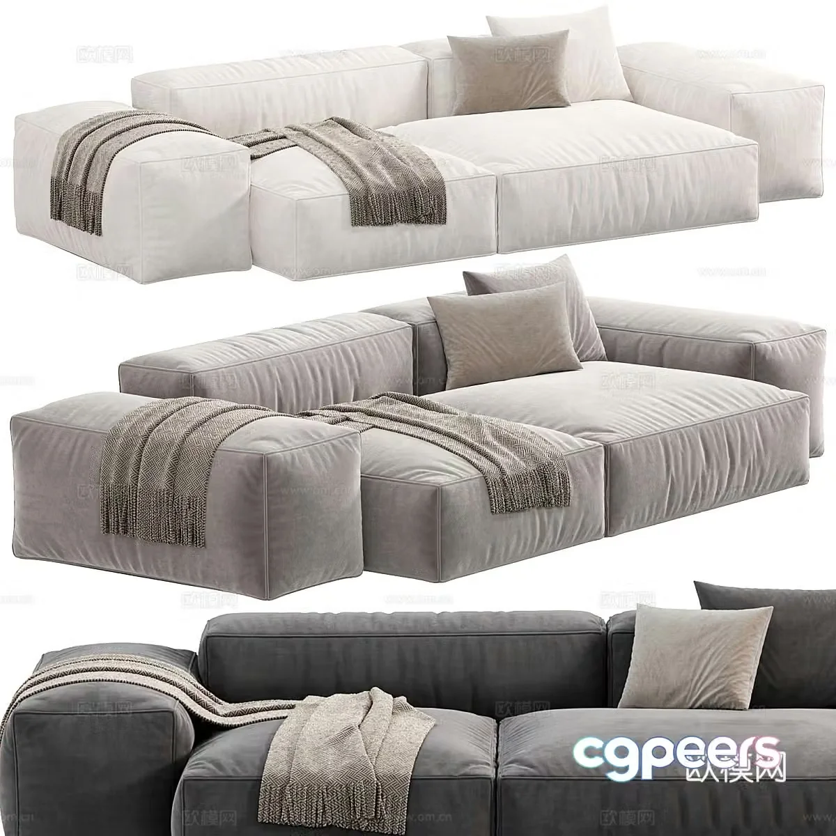 Modern Italian Bargo Loft sofa 3d model