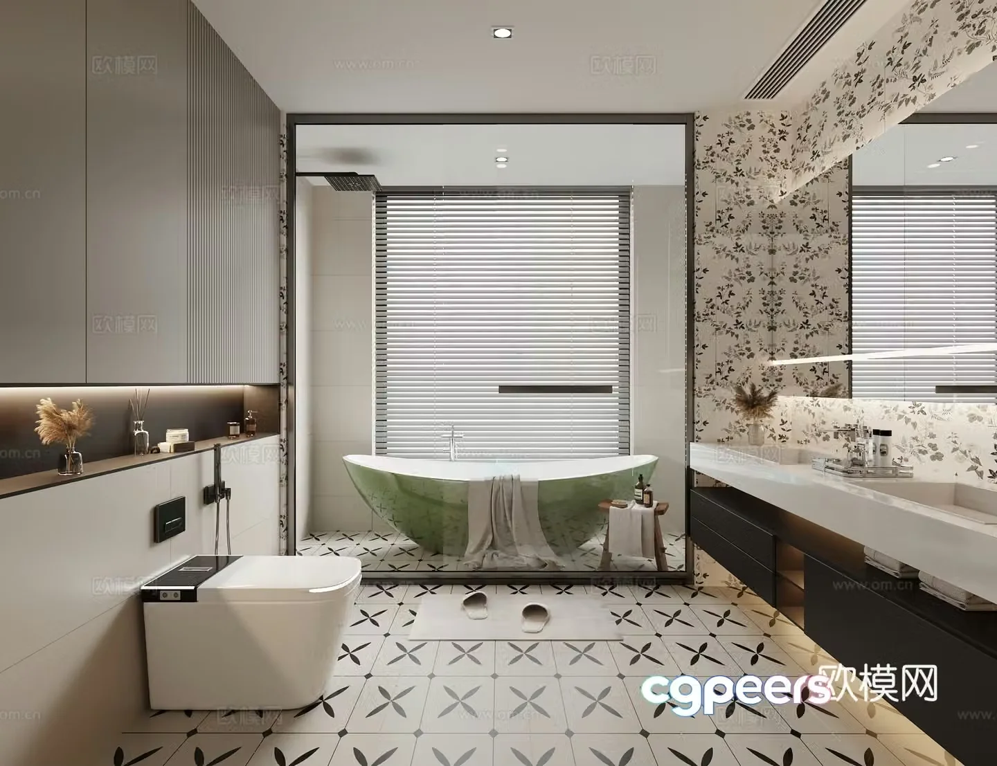 French bathroom bathroom 3d model