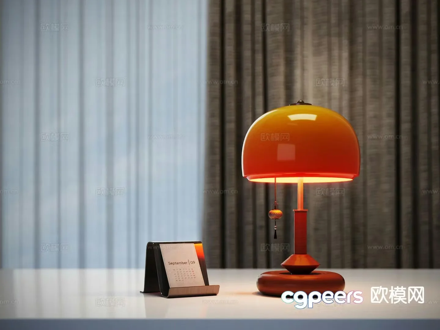Medieval style desk lamp 3d model