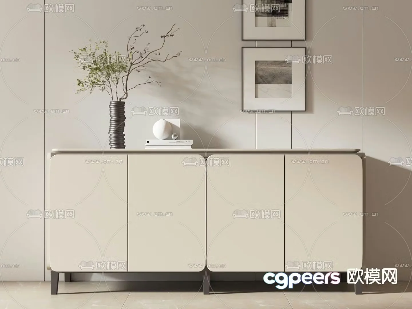 Cabinet side cabinet entrance cabinet locker 3d model