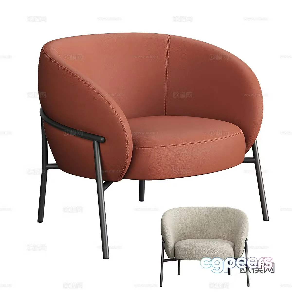Modern Italian Rimo Armchair 3d Model