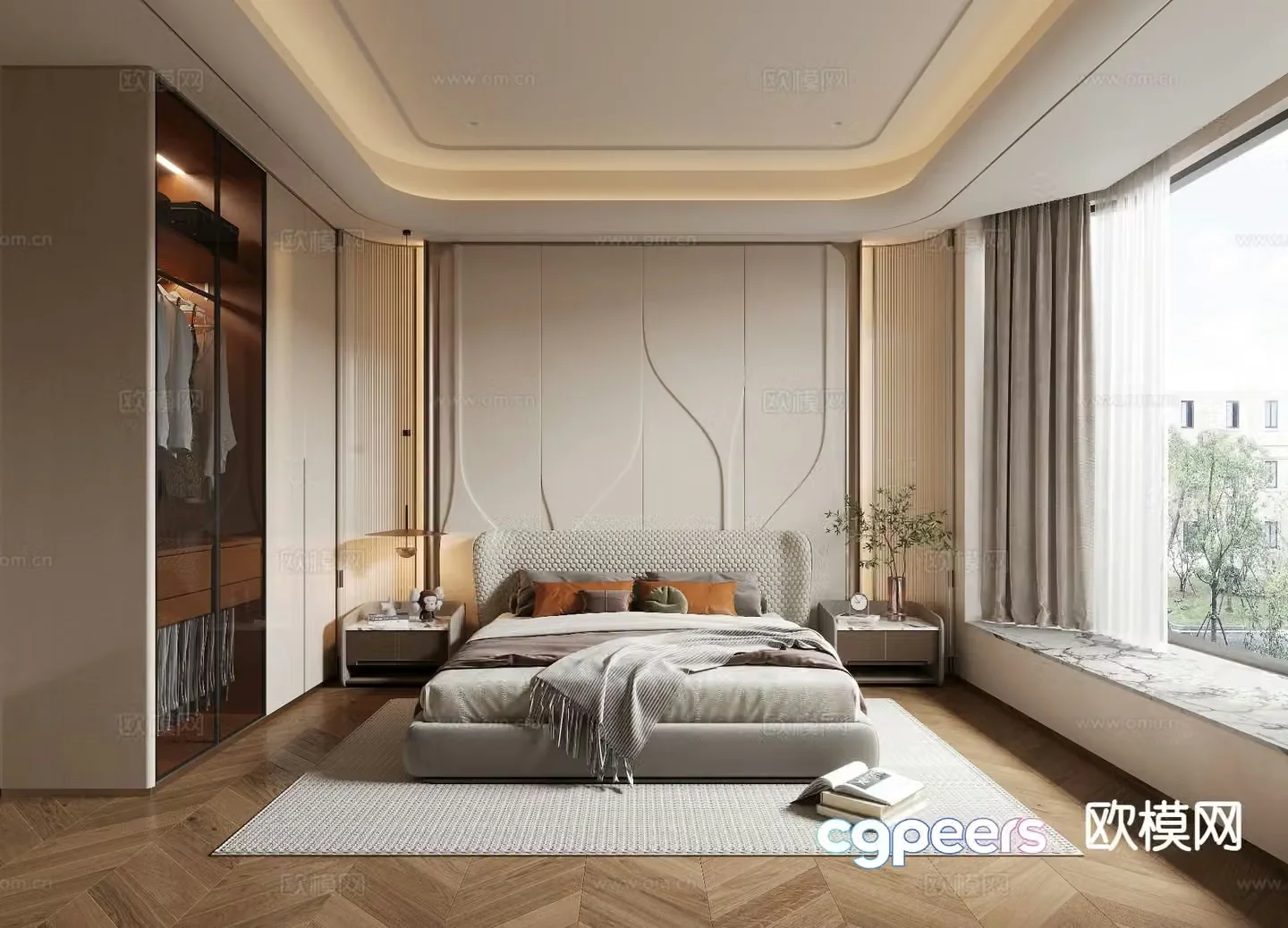 Modern master bedroom bedroom 3d model