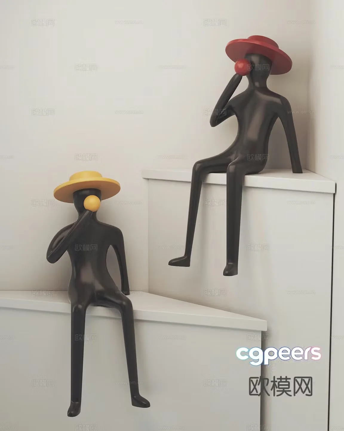 Modern character sculpture ornament 3d model