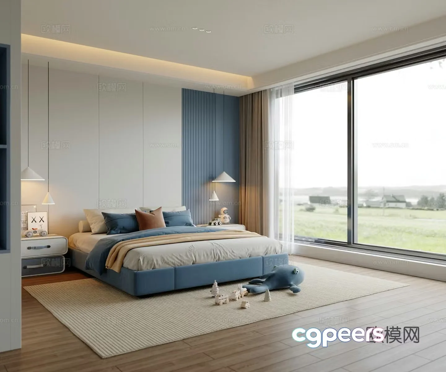 Modern children’s room boy’s room teen room 3d model