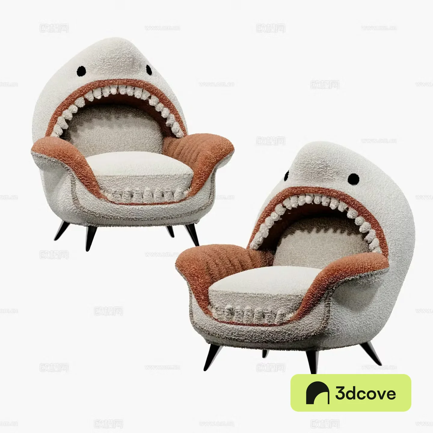 Modern cartoon shark children’s sofa casual chair