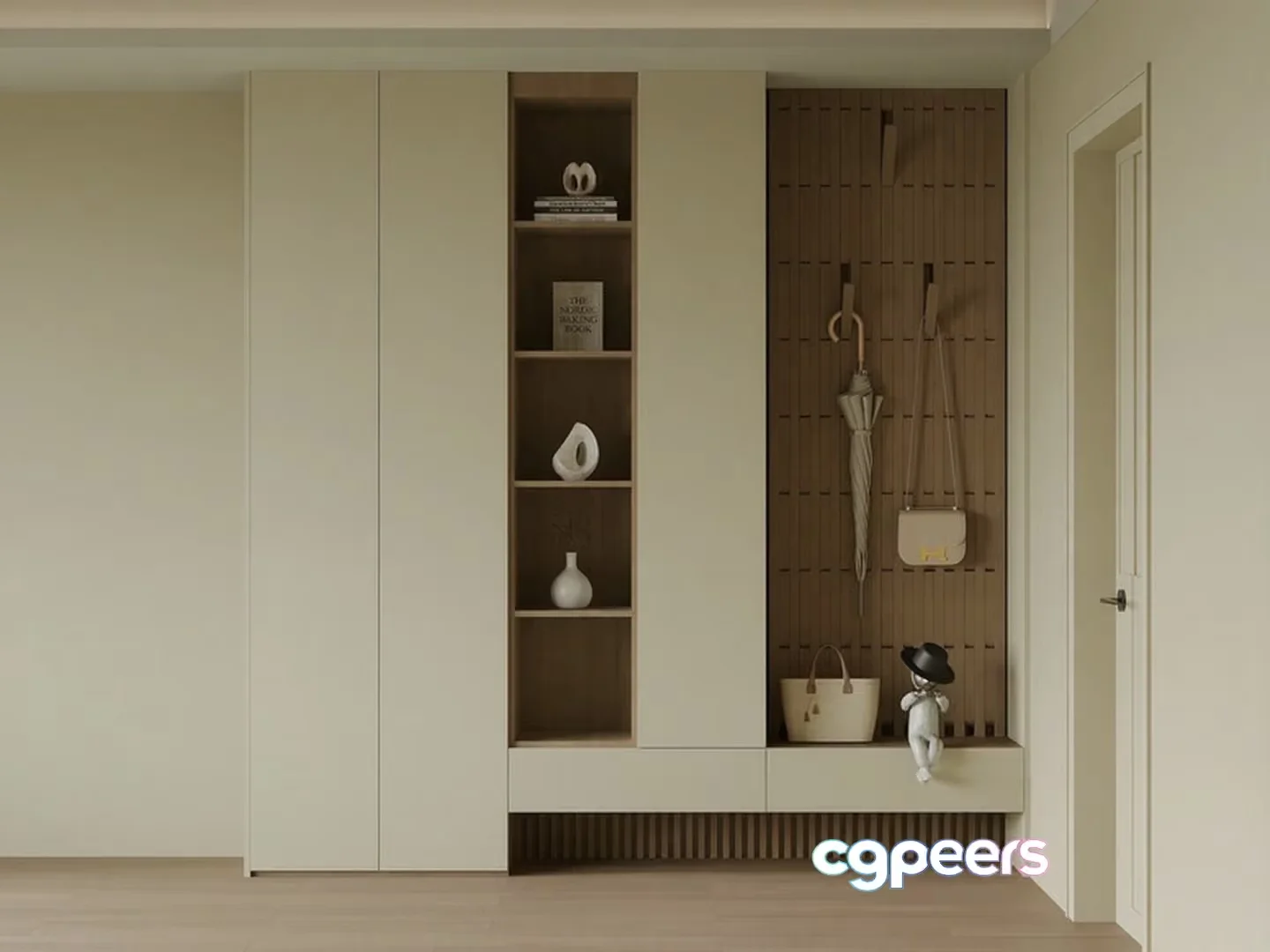 Modern Minimalist Shelf 3D Model – 13992 – VRAY Render