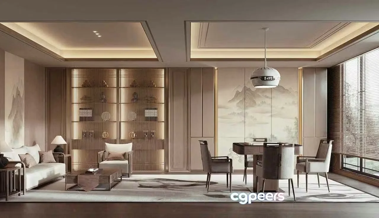Modern Living Room 3D Model – 2461 – CORONA Render