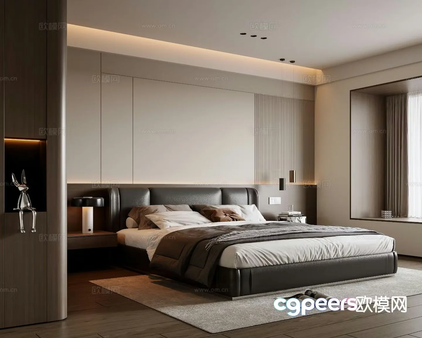 Italian style bedroom master bedroom 3d model