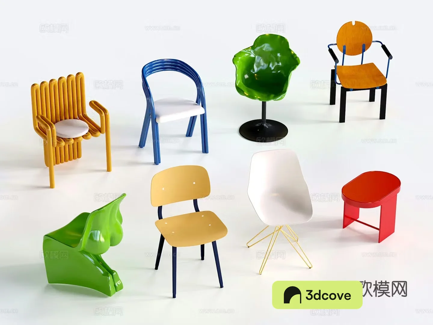 Dopamine Single Chair Memphis Dining Chair Bauhaus Stool