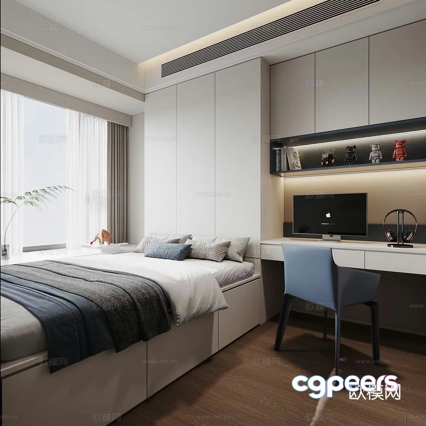 3d model of tatami bedroom and second bedroom