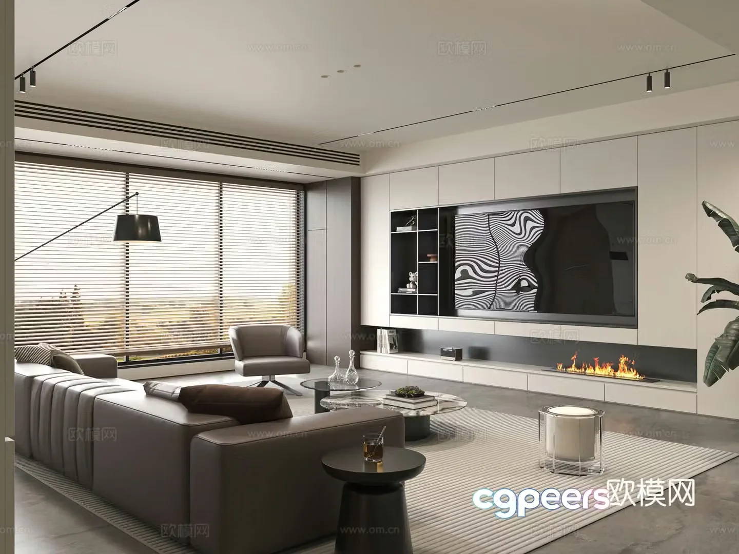 Minotti modern Italian living room 3d model