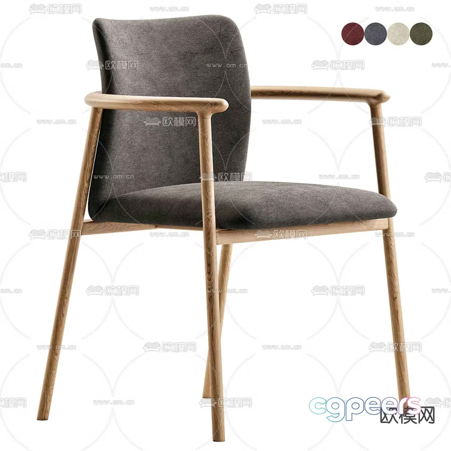 Wabi-sabi chair dining chair 3d model