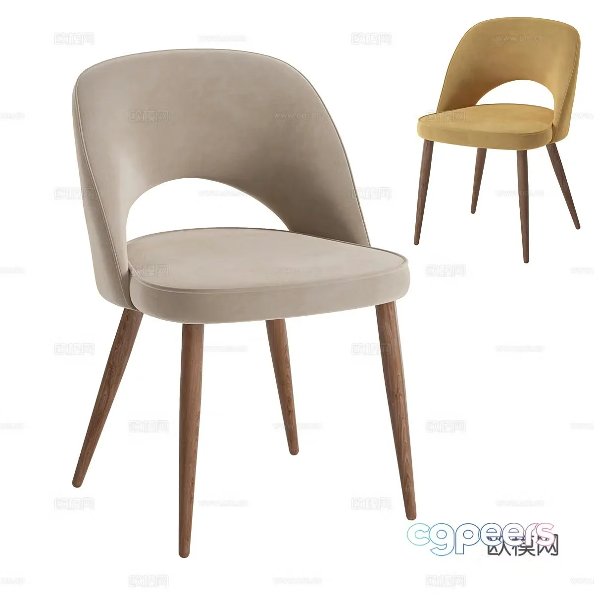 Modern nordic side chair 3d model