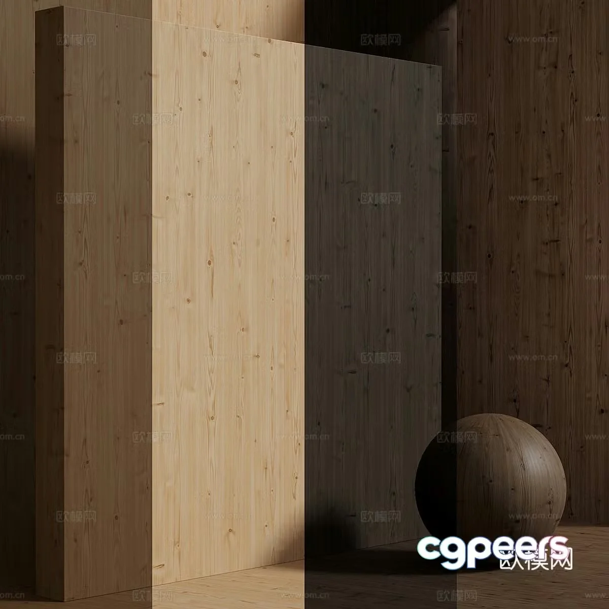 Pine spruce wood veneer material 3D model