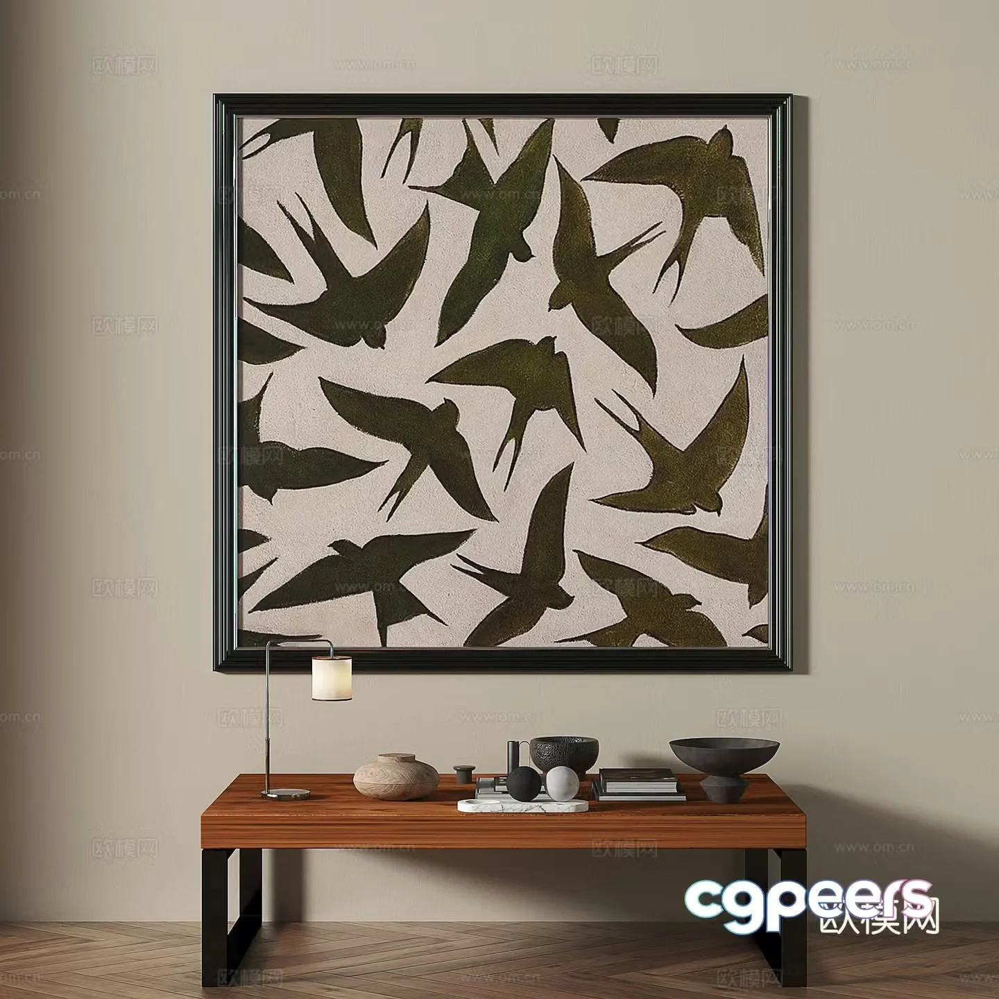 Modern medieval retro decorative painting 3d model