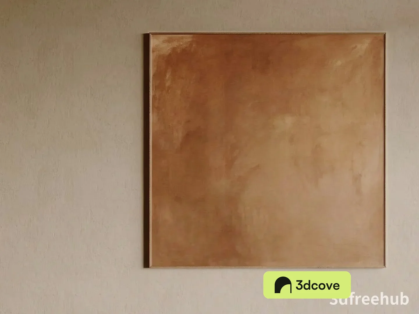 The Single Main Subject Is A Large Tan Square On The Wall