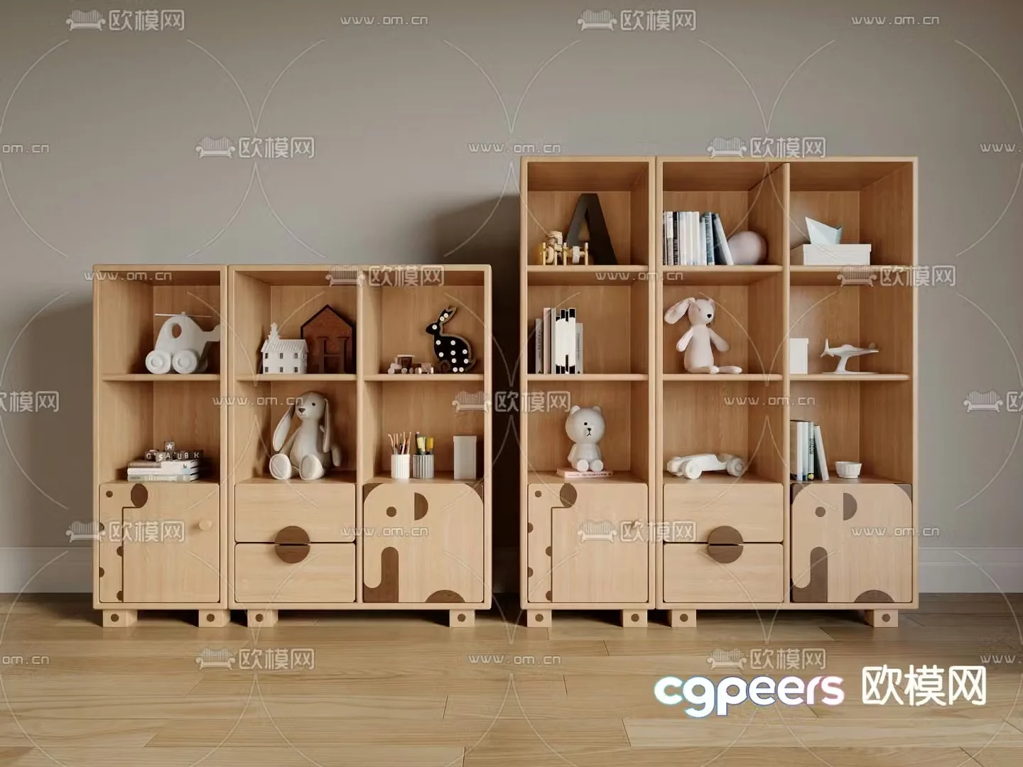 Children’s storage cabinet locker 3d model