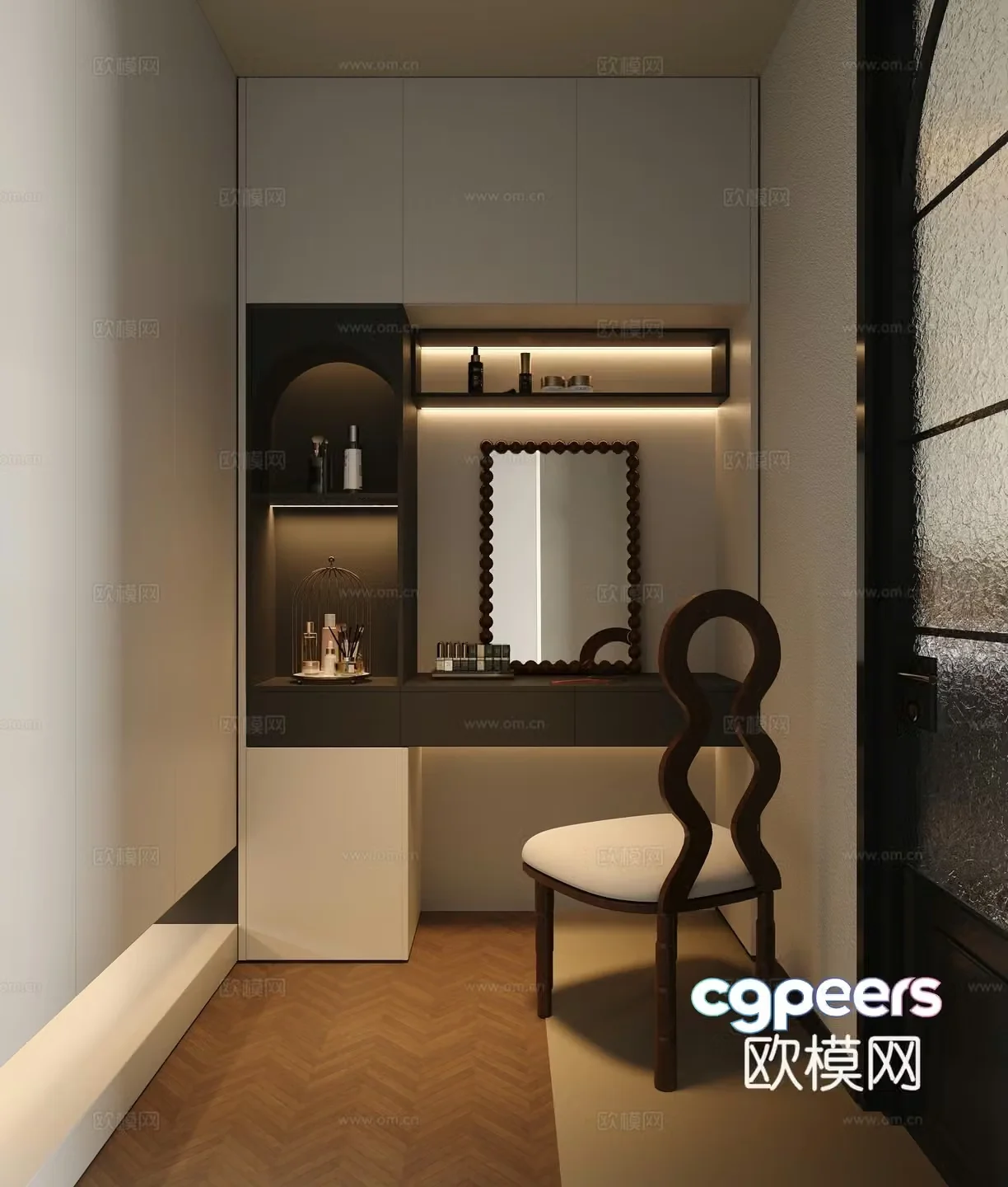 Modern minimalist cloakroom dressing table 3d model
