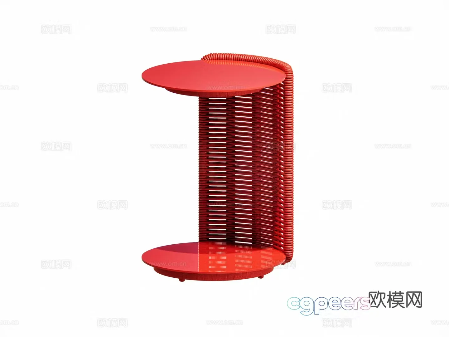 Modern American outdoor courtyard garden coffee table metal braided round table side combination 3D model