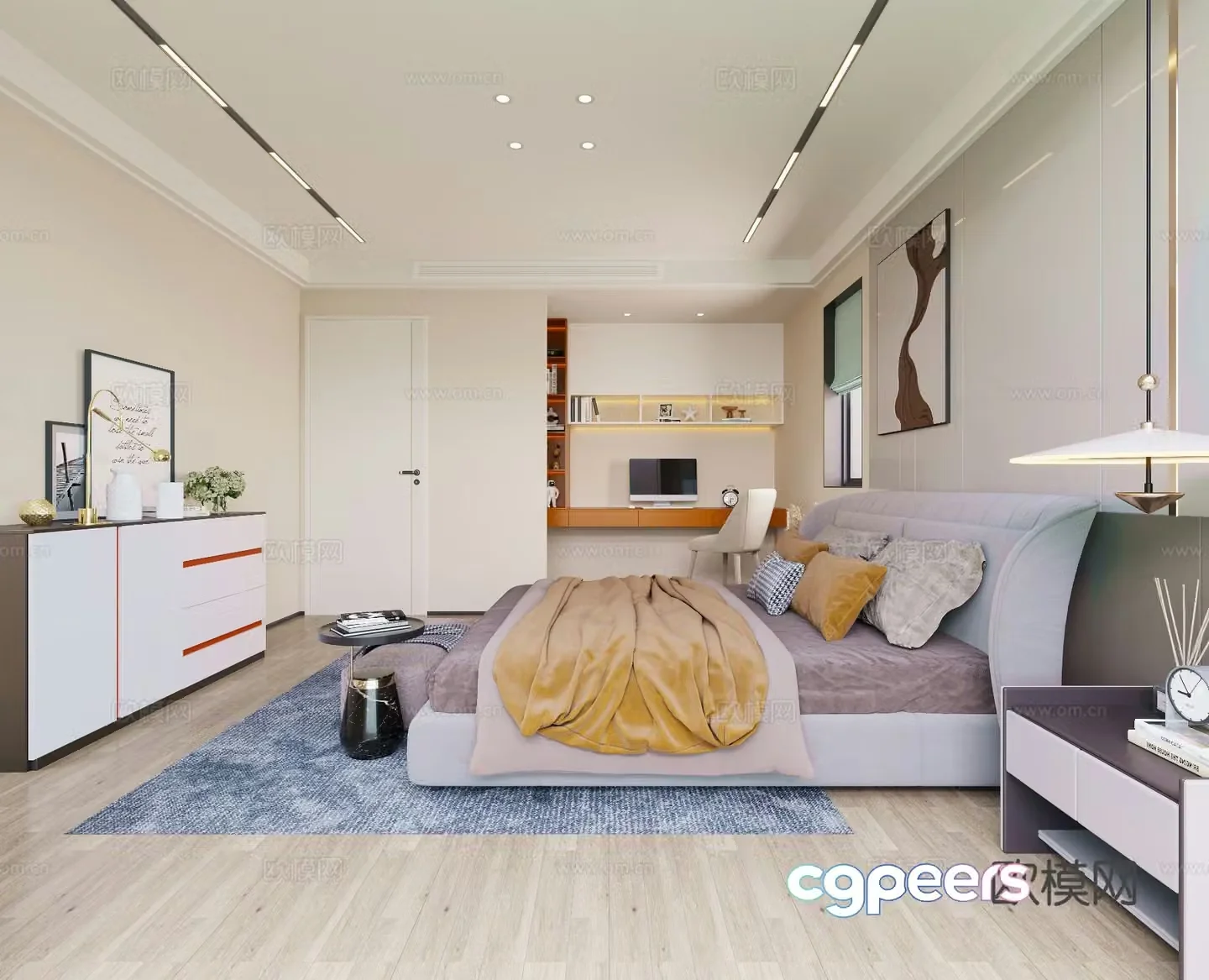 Modern bedroom master bedroom 3d model