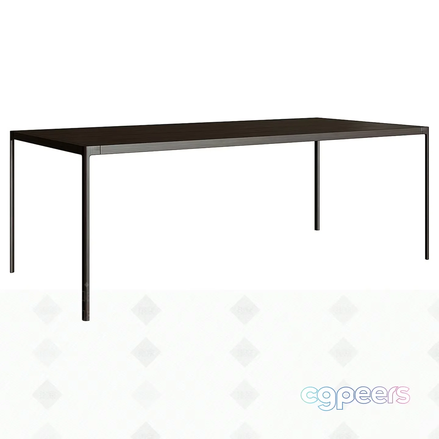 A Long Table With A Black Top And Legs 3D Model – 11236 – VRAY Render