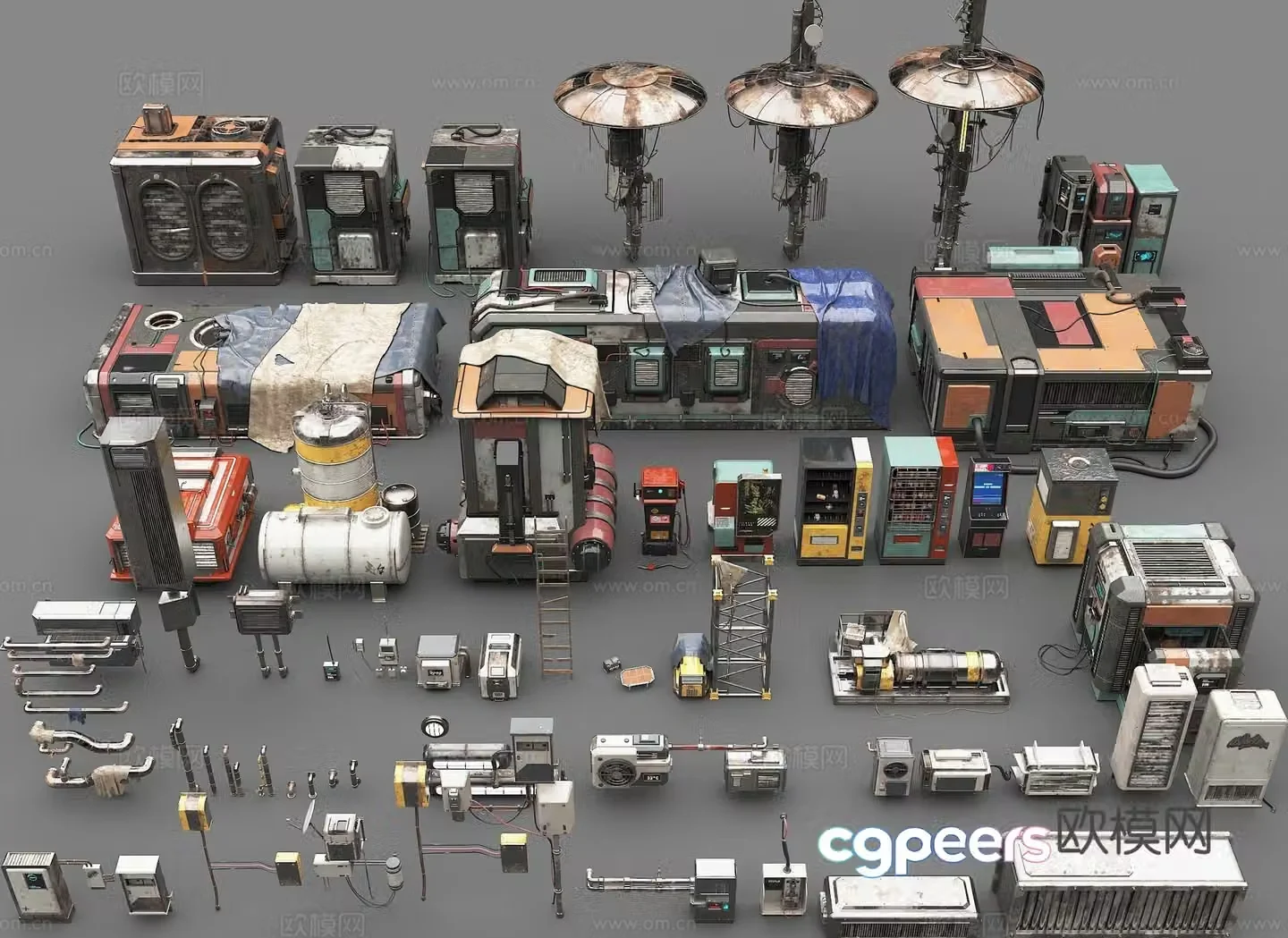 Punk sketch industrial LOFT sketch punk gas station punk vending machine 3D model