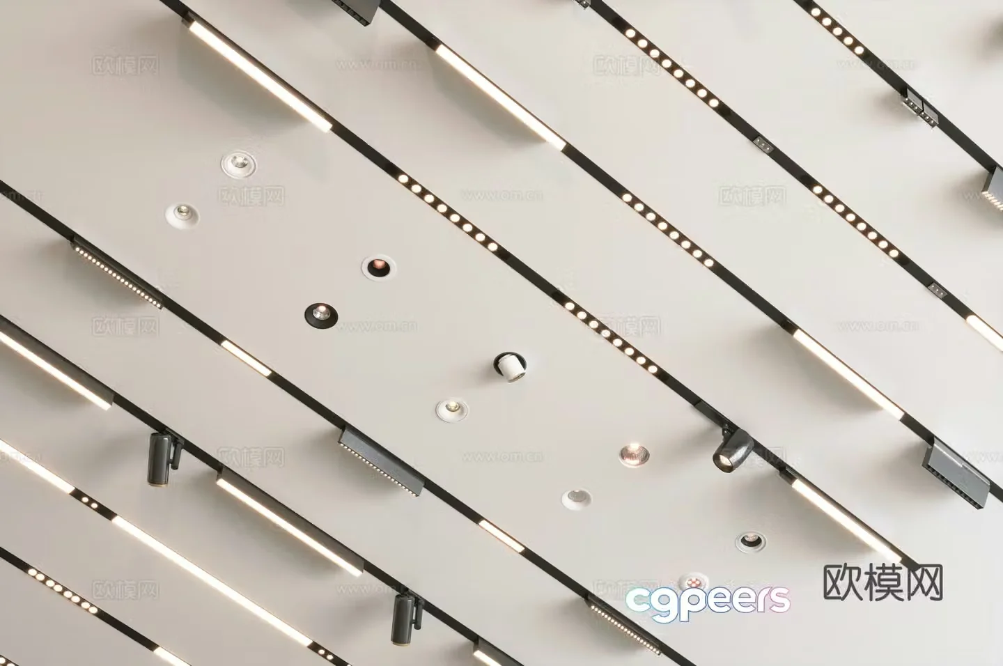 Modern magnetic light track light 3d model